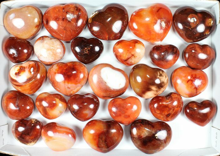 Lot: kg Carnelian Agate Hearts - Pieces #91761